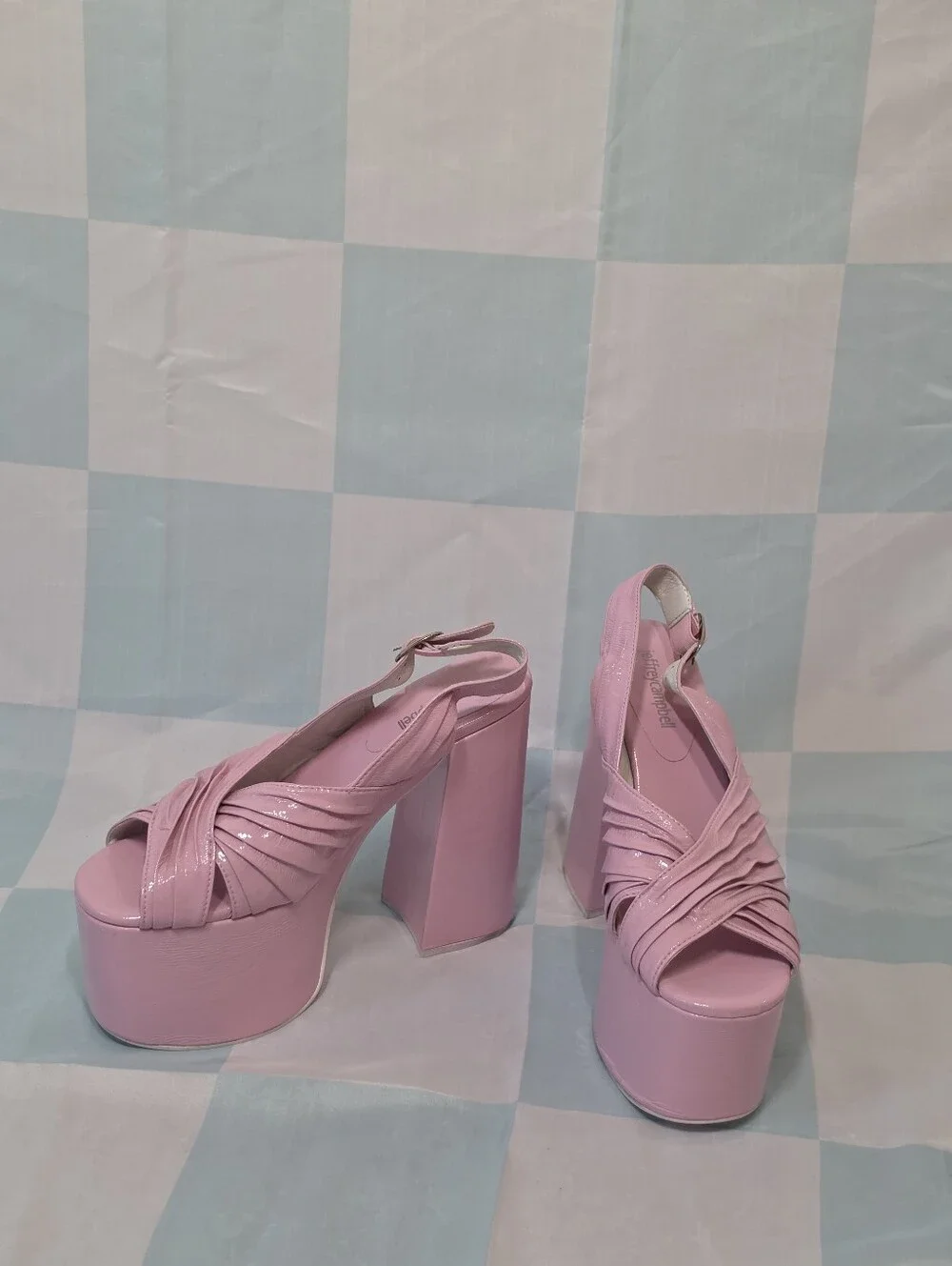 Jeffrey Campbell Pink Patent ROCK-IT-2 Platform Sandals 8.5